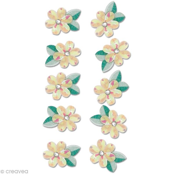 Sticker 3D Nature - Fleurs & feuilles x 10 - Photo n°1