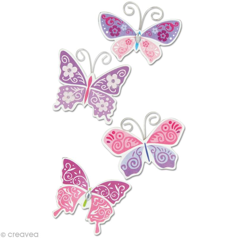 Autocollants Gonflés de Papillon de Dessin Animé 3D pour Lartisanat de Scrapbooking pour Enfants TOYANDONA 4 Pièces Autocollants Gonflés 