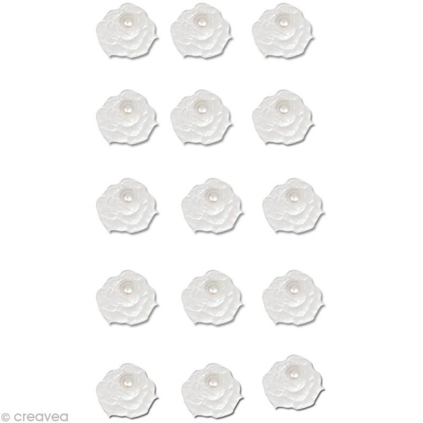 Sticker 3D Mariage - Fleurs & perles x 15 - Photo n°1