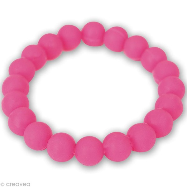 Bracelet silicone - Boules Fluo Rose - 6 cm - Photo n°1