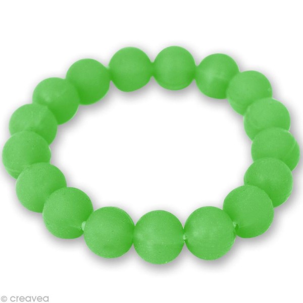 Bracelet silicone - Boules Fluo Vert - 6 cm - Photo n°1