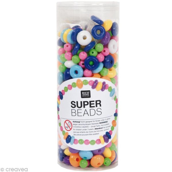 Perles plastique - Super beads 1 - 200 gr - Photo n°1