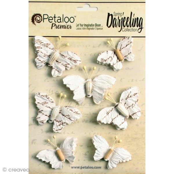 Papillon en papier blanc Petaloo x 7 - Photo n°1