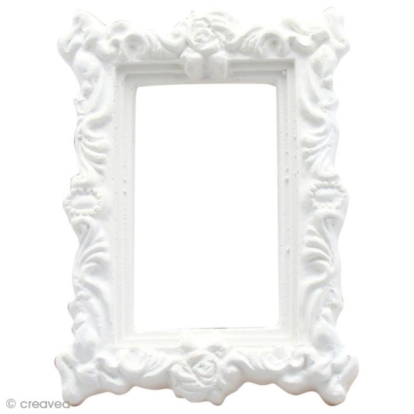 Forme en plâtre - Cadre rectangle baroque 9,1 x 7,5 cm - Photo n°1