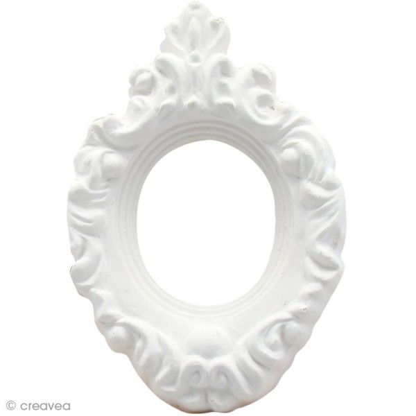 Forme en plâtre - Cadre ovale baroque 9,7 x 6,5 cm - Photo n°1