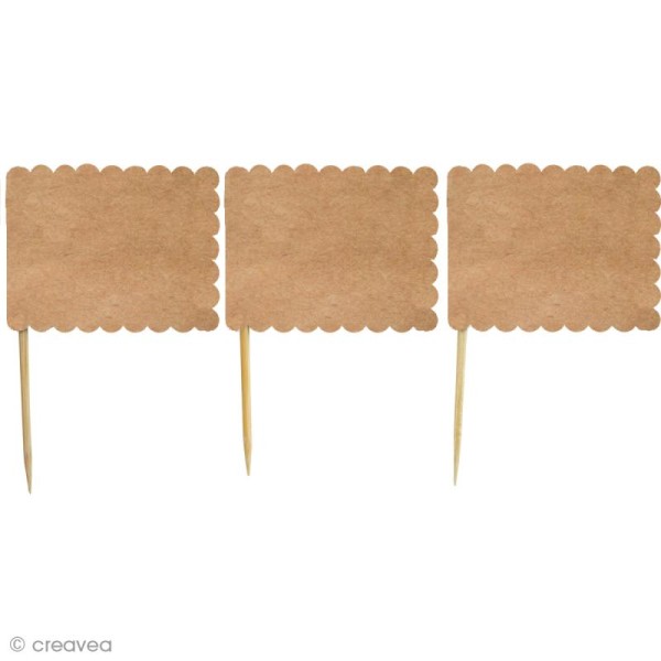 Mini drapeau en papier Kraft - 7,5 x 4,5 cm - 10 pcs - Photo n°1