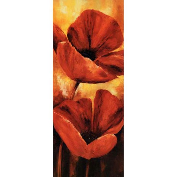 Image 3D Fleur - Coquelicot rouge à gauche 20 x 50 cm - Photo n°1