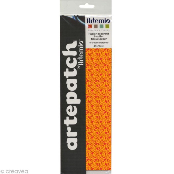 Papier décoratif à coller Artepatch - Feuillage orangé - 40 x 50 cm - Photo n°3
