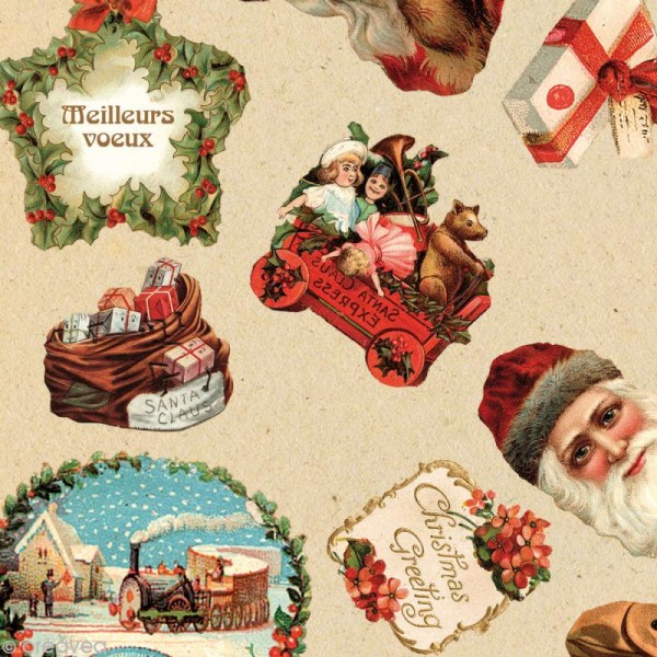Papier décoratif à coller Artepatch - Noël A l'ancienne - 40 x 50 cm - Photo n°2