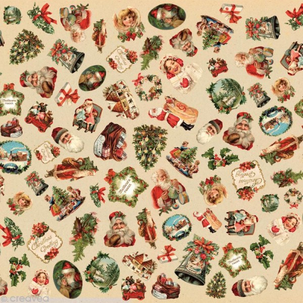 Papier décoratif à coller Artepatch - Noël A l'ancienne - 40 x 50 cm - Photo n°1
