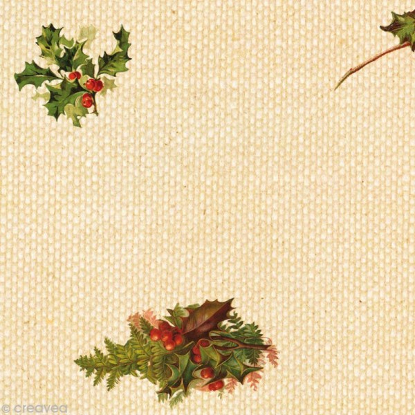 Papier décoratif à coller Artepatch - Noël A l'ancienne fond beige - 40 x 50 cm - Photo n°2
