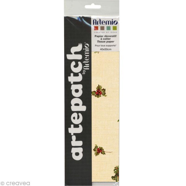 Papier décoratif à coller Artepatch - Noël A l'ancienne fond beige - 40 x 50 cm - Photo n°3