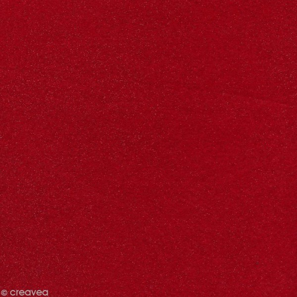 Feutrine pailletée Artemio 1 mm 30 x 30 cm - Rouge - Photo n°1