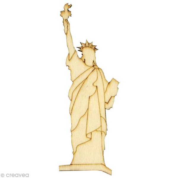 Silhouette en bois 10 cm Statue de la Liberté x 3 - Photo n°1