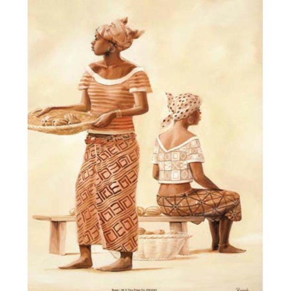 Image 3D Femme - 2 africaines 40 x 50 cm - Photo n°1