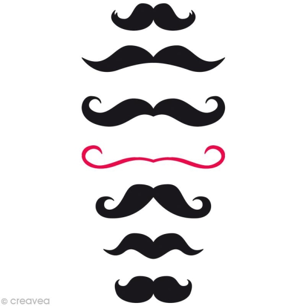 Pochoir home déco 10 x 15 cm - Moustaches - Photo n°1