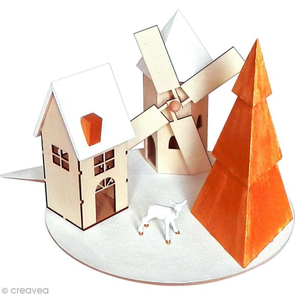 Village de Noël à décorer - Maison cheminée 17 cm - Photo n°2