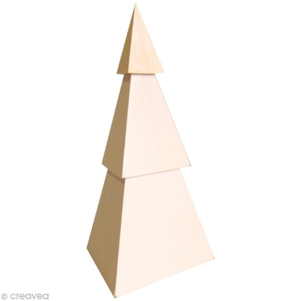 Sapin pyramide en bois à décorer 18 x 12 cm - Photo n°1