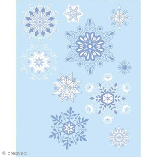 Tampon transparent Flocons de neige - Planche 14 x 18 cm - Photo n°2