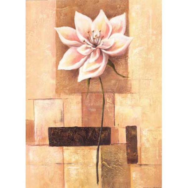 Image 3D Fleur - Fleur simple sur fond à carreaux 24 x 30 cm - Photo n°1