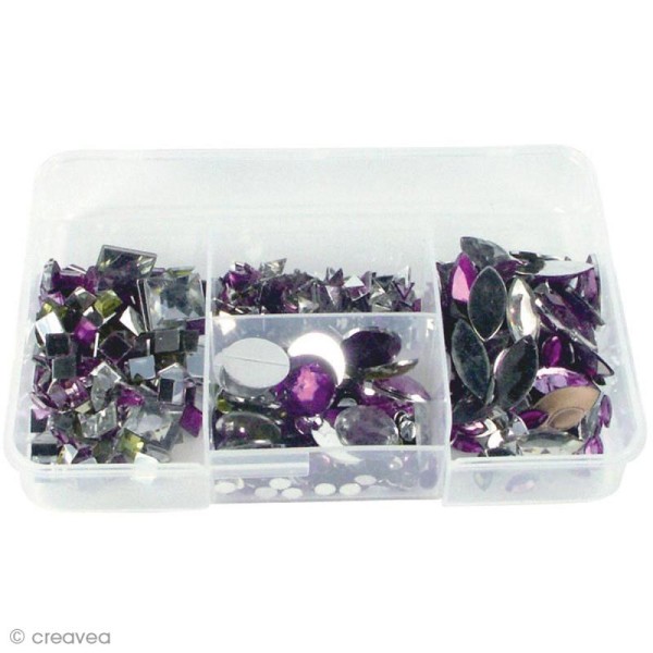 Kit strass et pierres à coller Lovely lilac x 1000 - Photo n°1