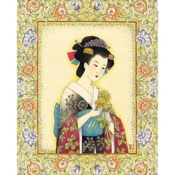 Image 3D Femme - Tableau chinoise 24 x 30 cm - Photo n°1