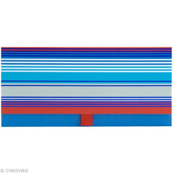 Enveloppe cadeau Divers - Rayures bleues - 23x11 cm - Photo n°1
