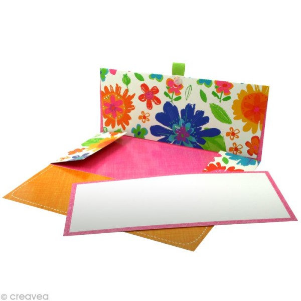 Enveloppe cadeau Fleur - Fleurs multicolores 2 - 23x11 cm - Photo n°2