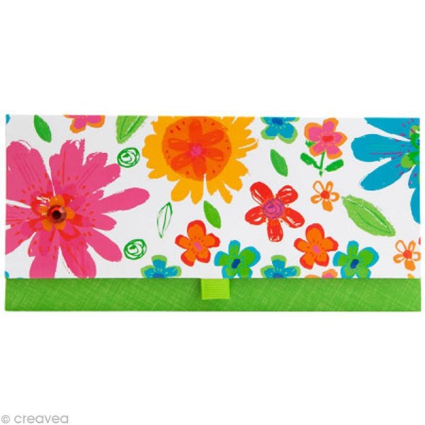 Enveloppe cadeau Fleur - Fleurs multicolores 2 - 23x11 cm - Photo n°1