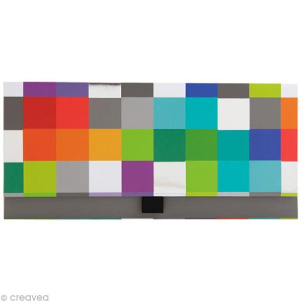 Enveloppe cadeau Divers - Damier multicolore - 23x11 cm - Photo n°1