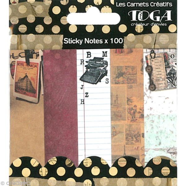 Sticky Notes Vintage - 100 mini post-it - Photo n°2