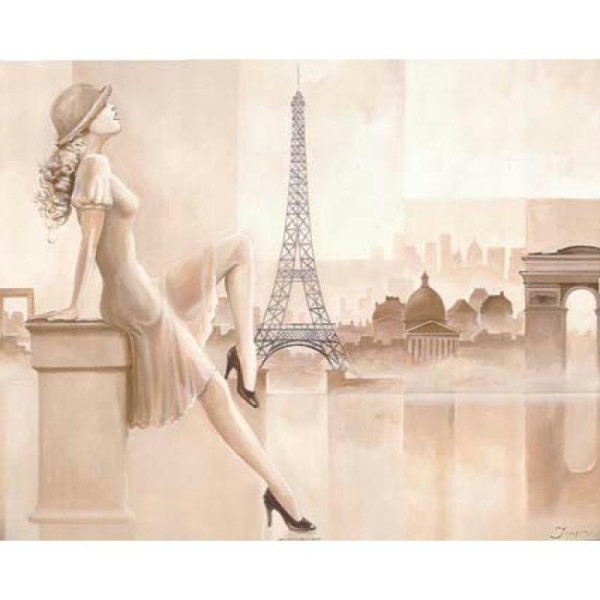 Image 3D Femme - Femme moderne à Paris 40 x 50 cm - Photo n°1