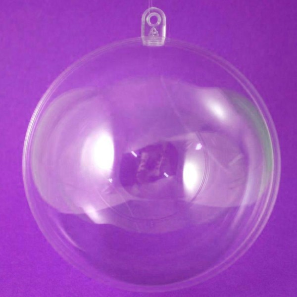 Boule plastique transparente 10 cm - Photo n°1