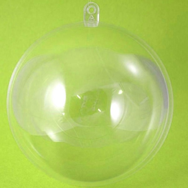Boule plastique transparente 16 cm - Photo n°1