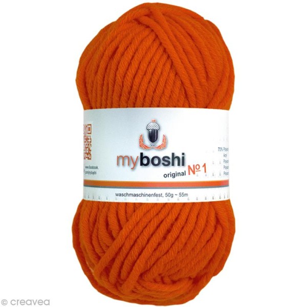 Laine à crocheter MyBoshi  n°1 - 131 Orange - 50 gr x 55 m - Photo n°1