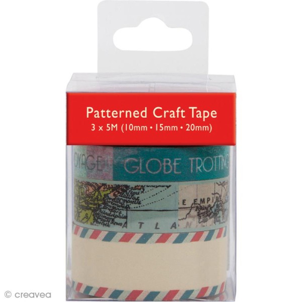 Masking Tape All Aboard - Patterned Craft Tape - 3 rubans de 5 m - Photo n°1