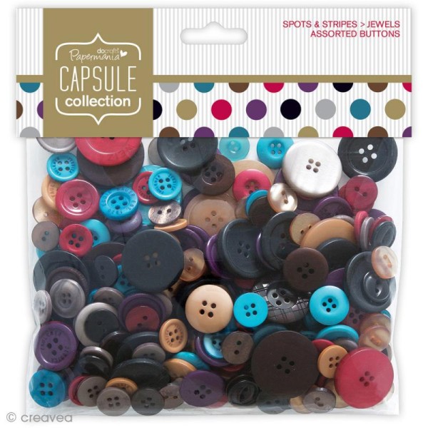 Assortiment de boutons Capsule collection - Points & rayures Bijoux x 250 gr - Photo n°1
