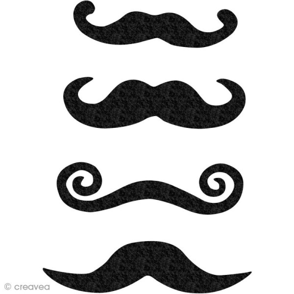 Moustaches en papier mâché 8 cm et ficelles - 8 pcs - Photo n°2