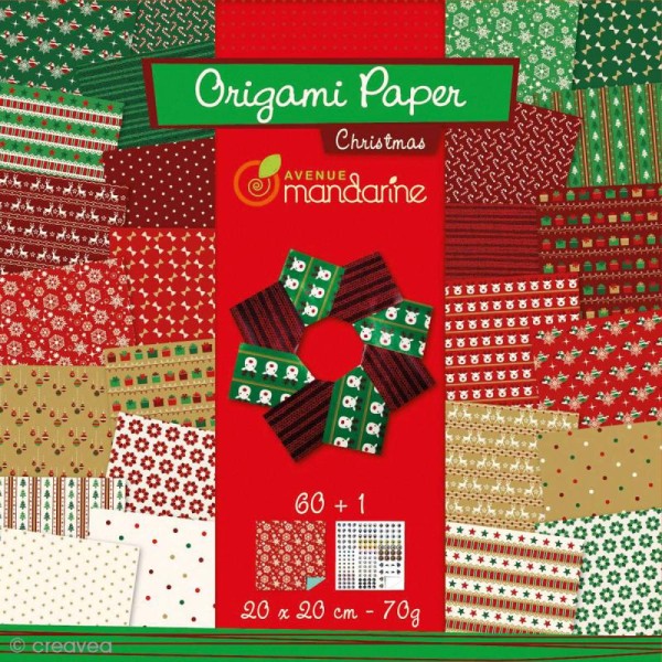 Origami 20 x 20 cm - Christmas x 60 papiers - Photo n°1