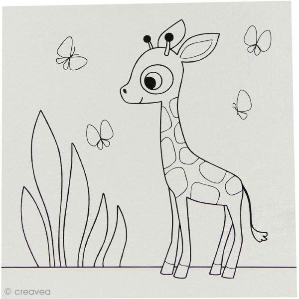 Carton toilé pré-dessiné 25 x 25 cm - Girafe - Photo n°2