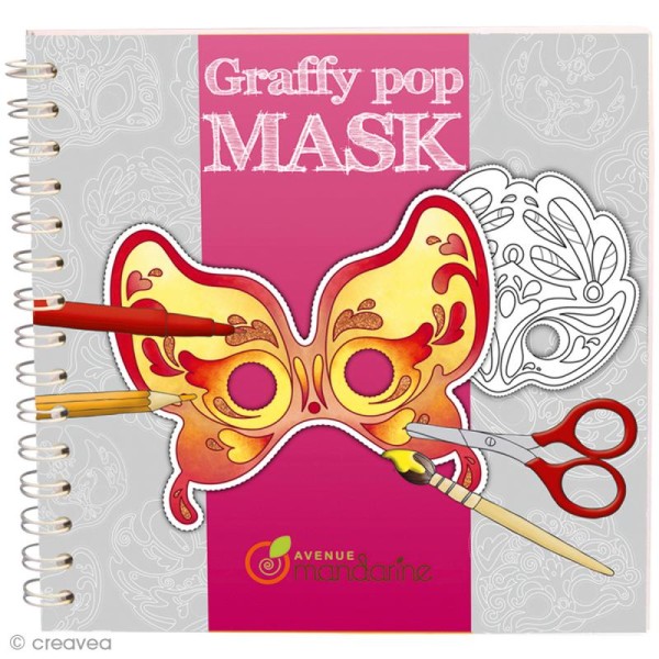 Cahier de Coloriage Graffy pop Masques de Venise - 36 pages - Photo n°1