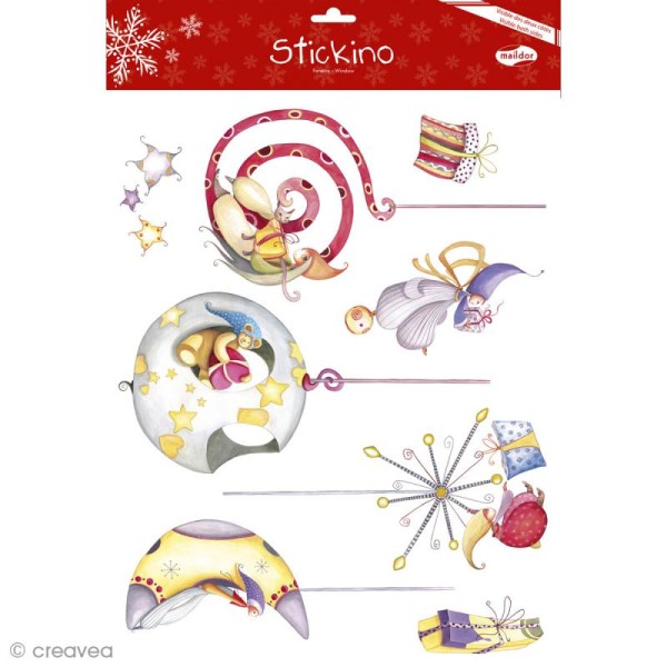 Stickers pour fenêtre - Noël Suspensions - 1 planche 30 x 38 cm - Photo n°1