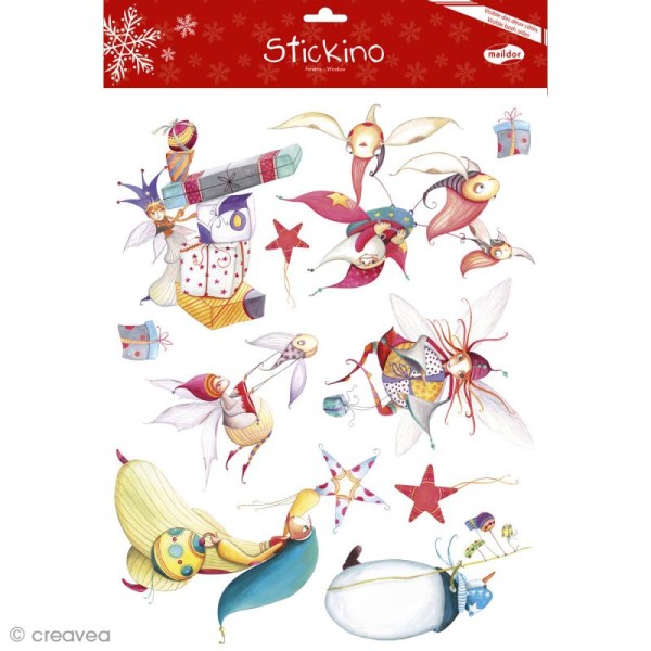 Stickers pour fenêtre - Noël Féérie - 1 planche 30 x 38 cm - Photo n°1