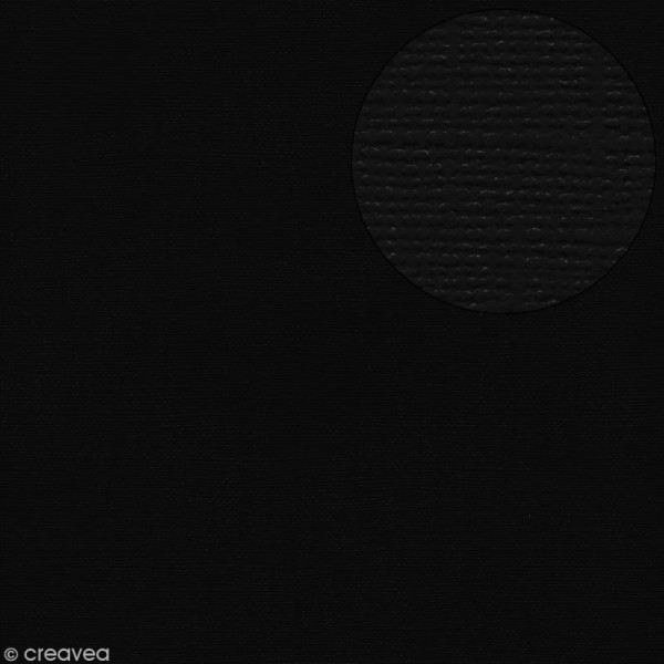 Papier scrapbooking Bazzill 30 x 30 cm - Texture - Raven (noir) - Photo n°1