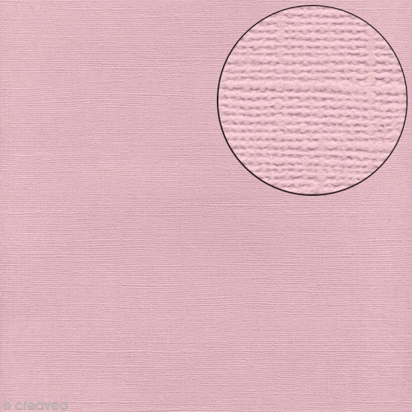Papier scrapbooking Bazzill 30 x 30 cm - Texture - Petalsoft (rose poudré) - Photo n°1