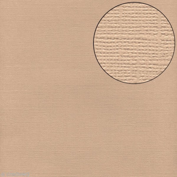 Papier scrapbooking Bazzill 30 x 30 cm - Texture - Fawn (beige) - Photo n°1
