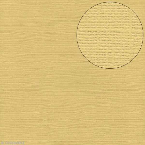 Papier scrapbooking Bazzill 30 x 30 cm - Texture - Chiffon (jaune paille) - Photo n°1
