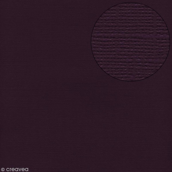 Papier scrapbooking Bazzill 30 x 30 cm - Texture - Velvet (violet aubergine) - Photo n°1