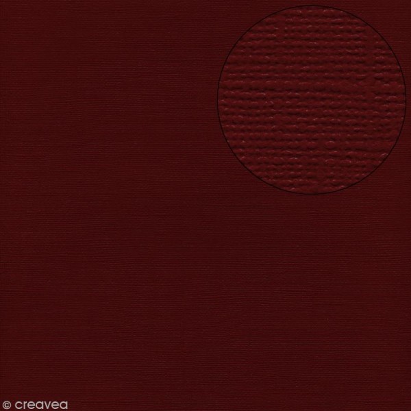 Papier scrapbooking Bazzill 30 x 30 cm - Texture - Pomegranate (rouge bordeaux) - Photo n°1