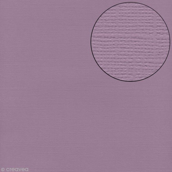 Papier scrapbooking Bazzill 30 x 30 cm - Texture - Wisteria (mauve) - Photo n°1